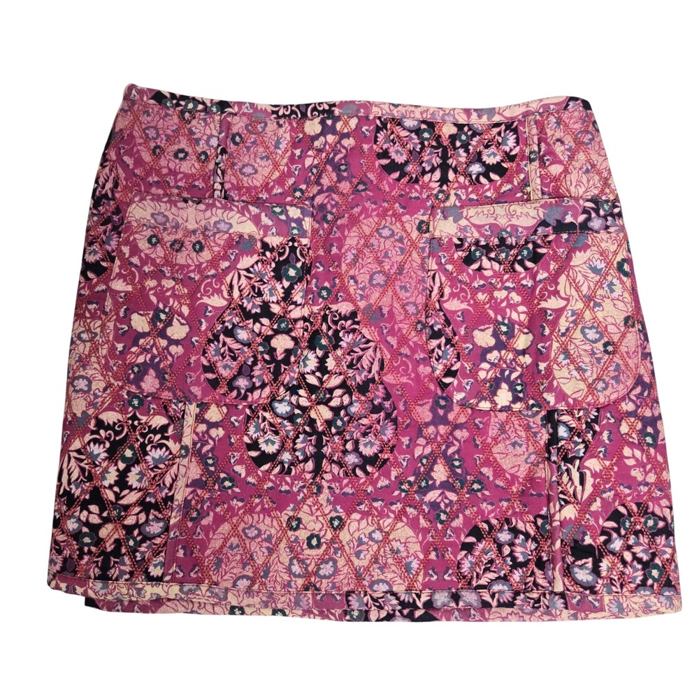 Free People Sweetheart Combo Tapestry Mini Skirt Rose Tyrie Quilted Boho 4 NEW